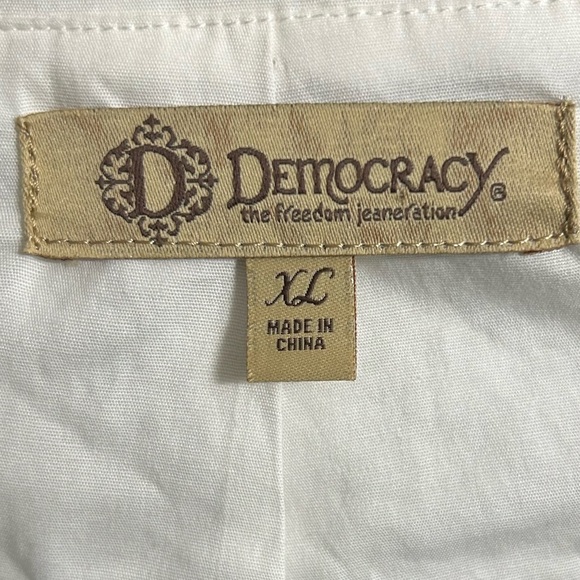 Democracy White Eyelet Embroidered Open Front Blazer Jacket Size XL - Picture 6 of 9